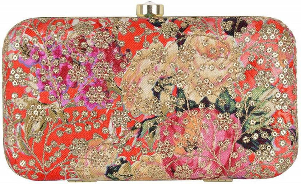    			Tooba Handicraft Multicolor Fabric Box Clutch