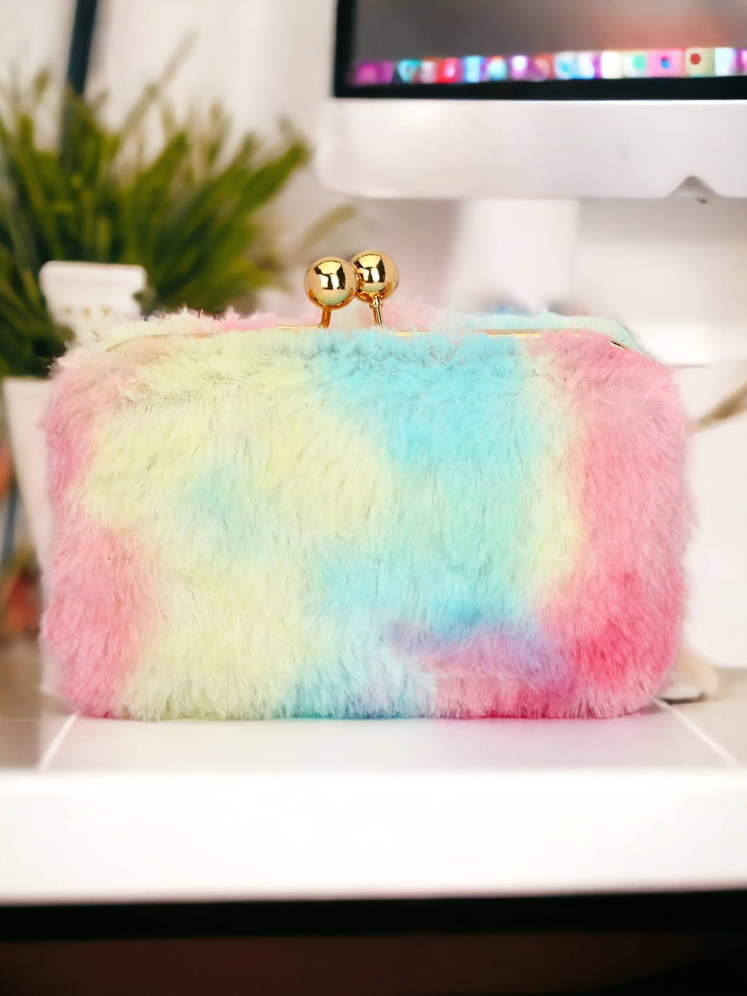     			Tooba Handicraft Multicolor Fabric Box Clutch