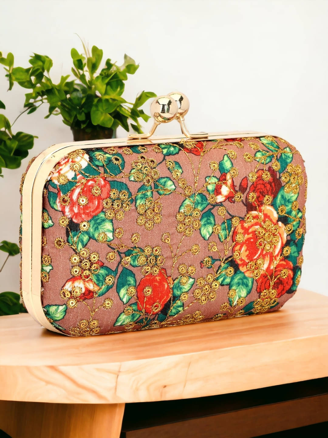     			Tooba Handicraft Multicolor Fabric Box Clutch