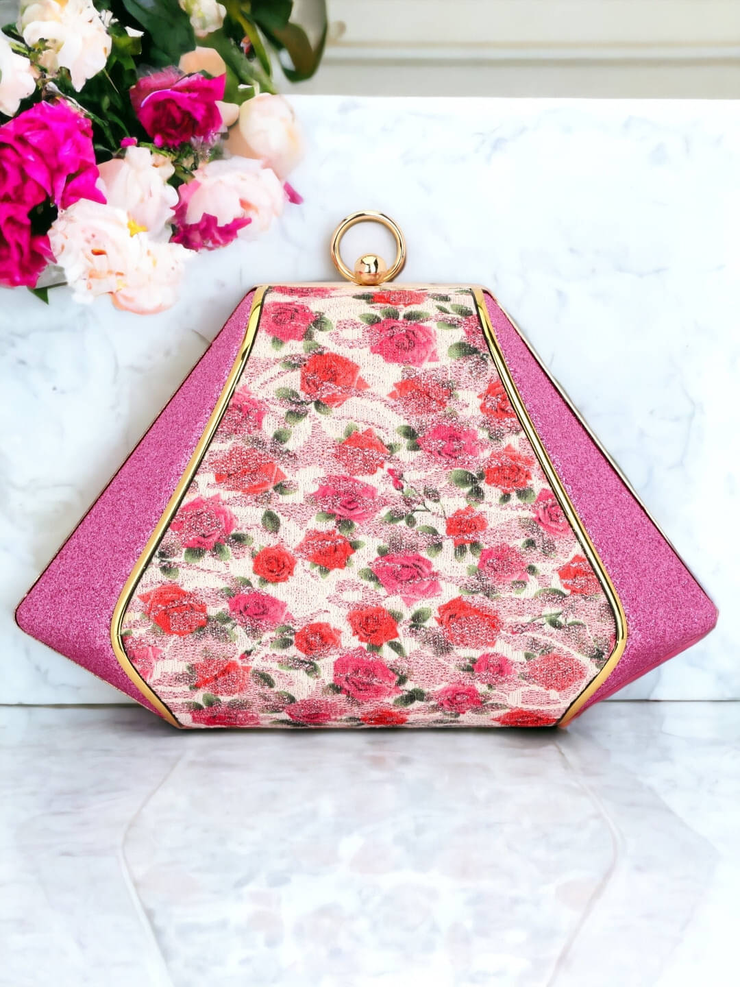     			Tooba Handicraft Multicolor Fabric Box Clutch