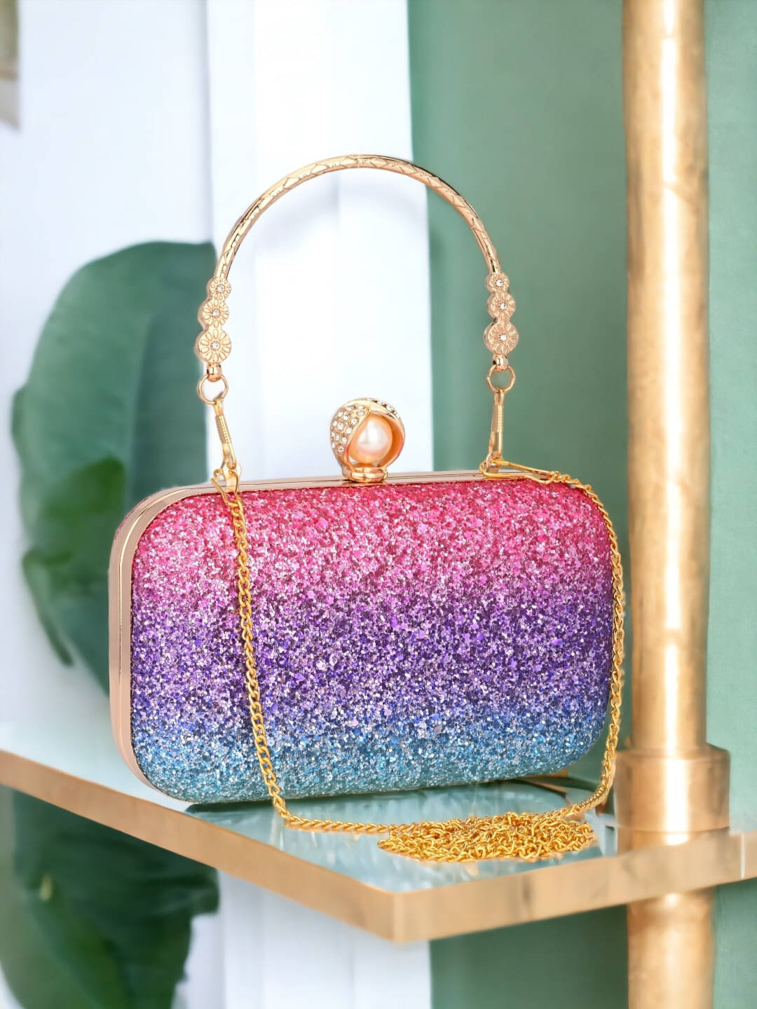     			Tooba Handicraft Multicolor Fabric Box Clutch