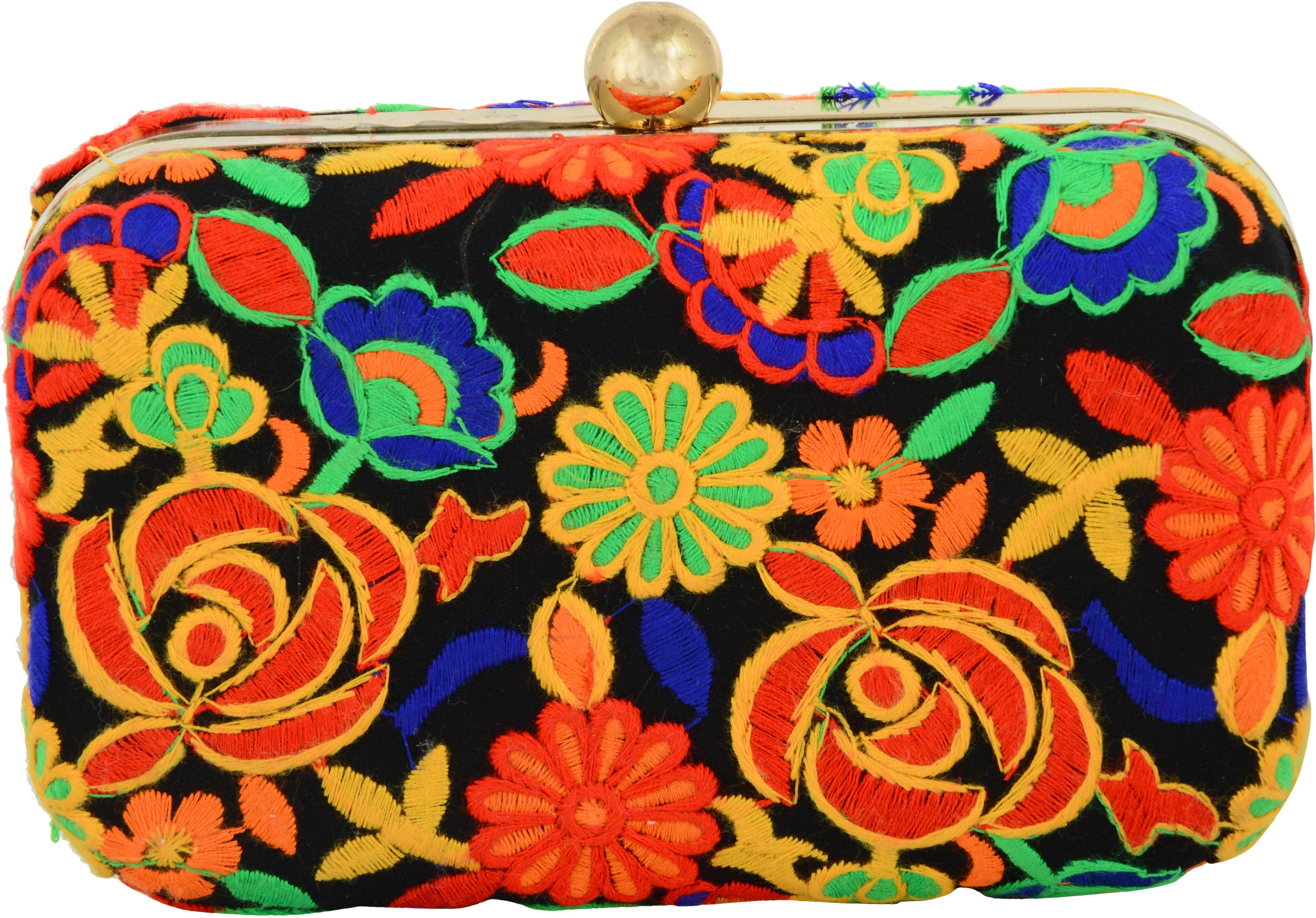     			Tooba Handicraft Multicolor Fabric Box Clutch