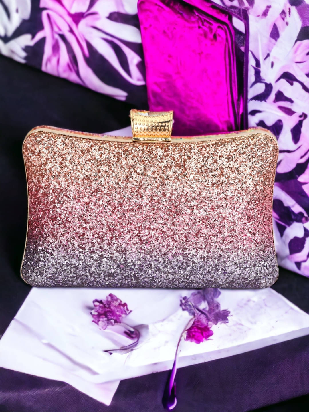     			Tooba Handicraft Multicolor Fabric Box Clutch