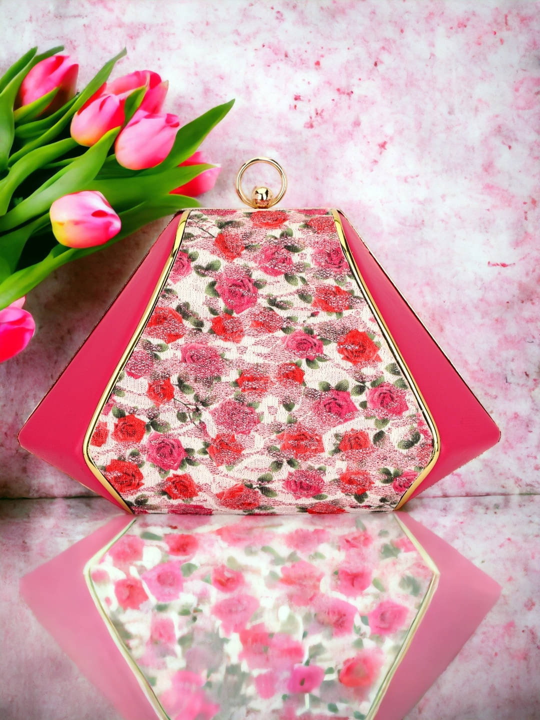     			Tooba Handicraft Multicolor Fabric Box Clutch