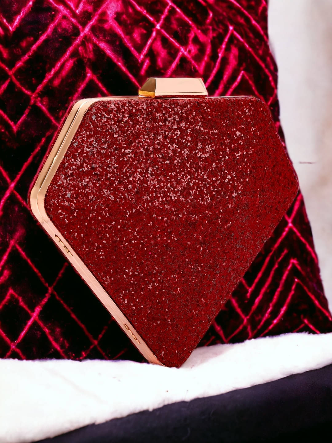     			Tooba Handicraft Multicolor Fabric Box Clutch