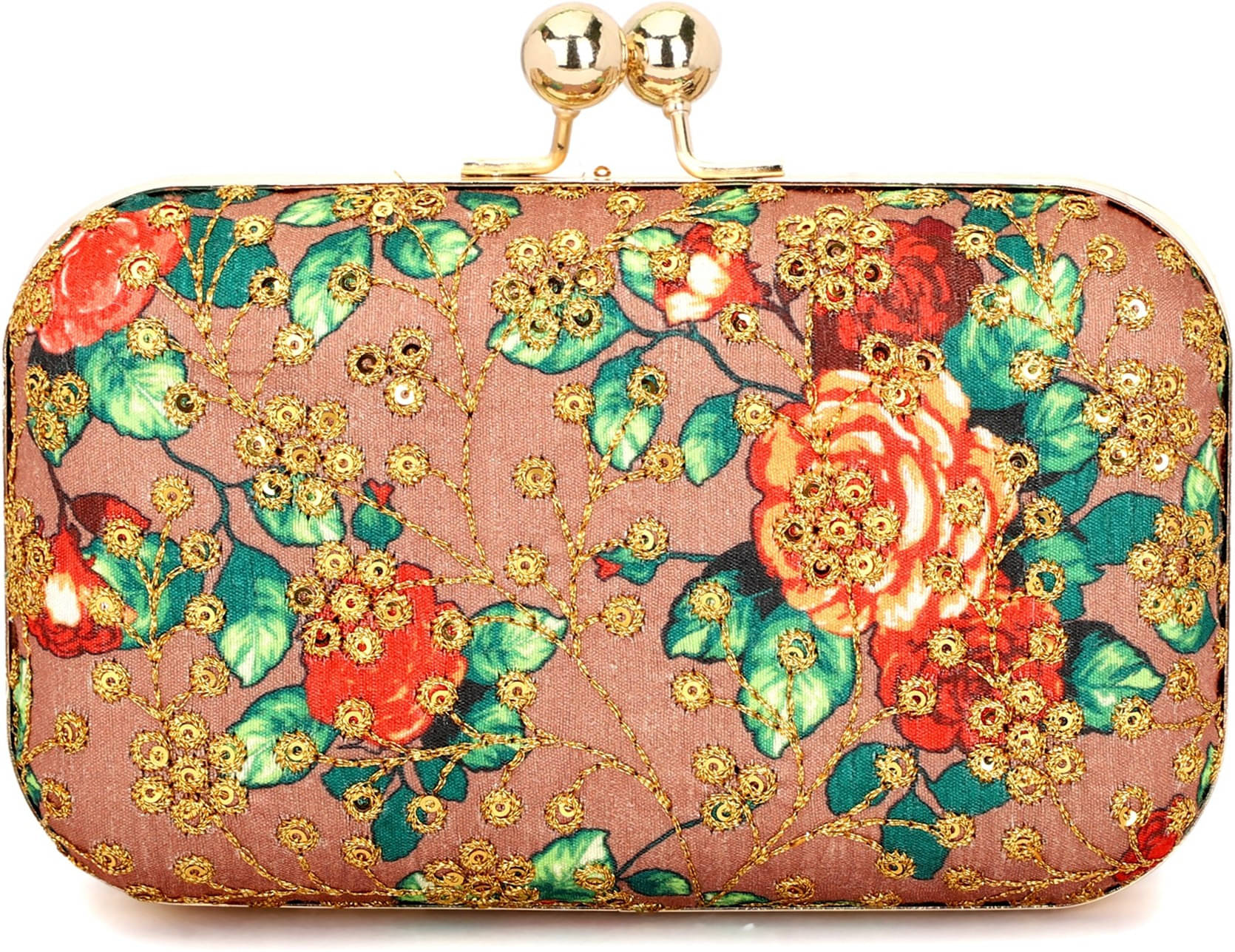     			Tooba Handicraft Multicolor Fabric Box Clutch