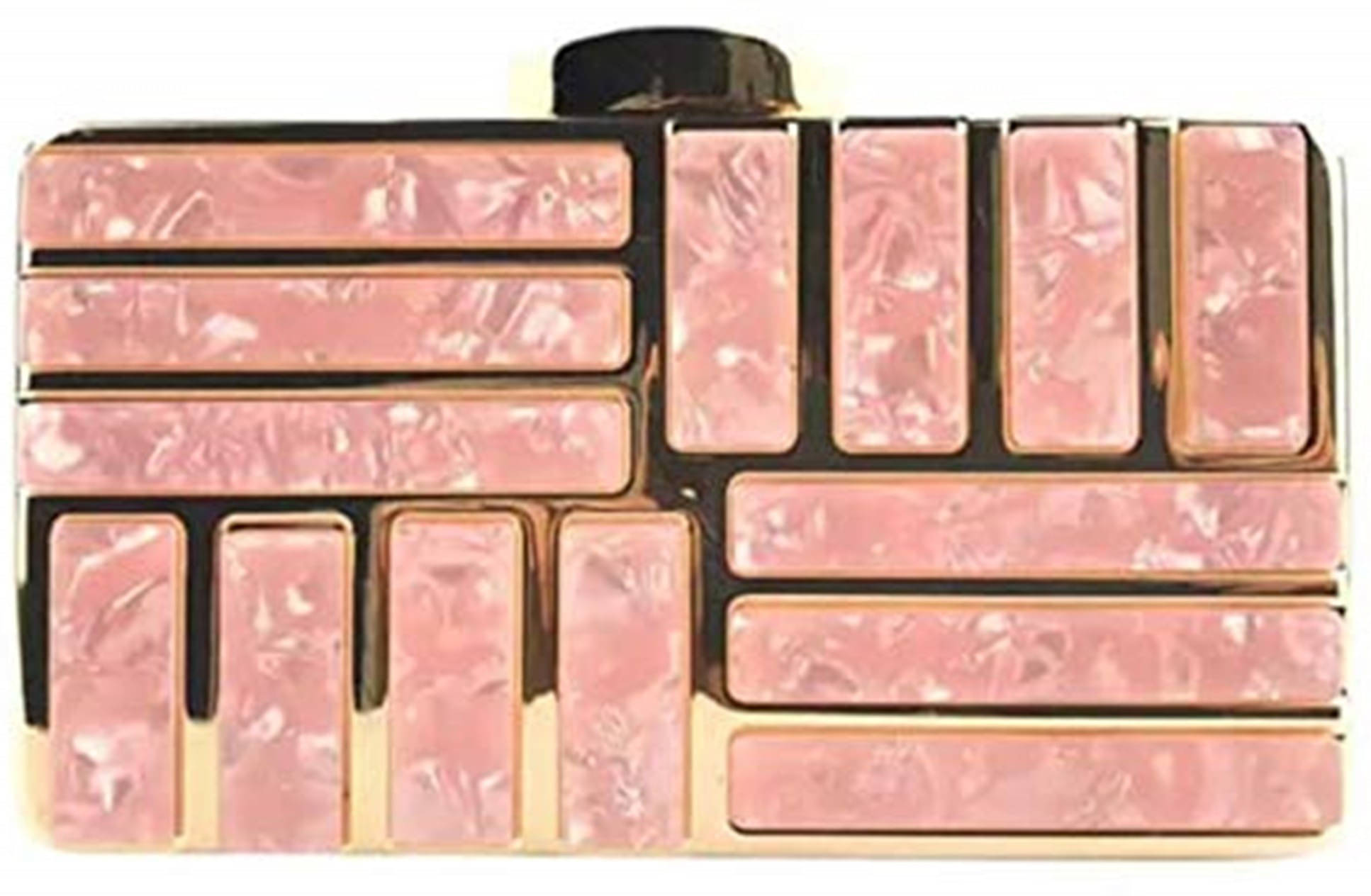     			Tooba Handicraft Pink Fabric Box Clutch