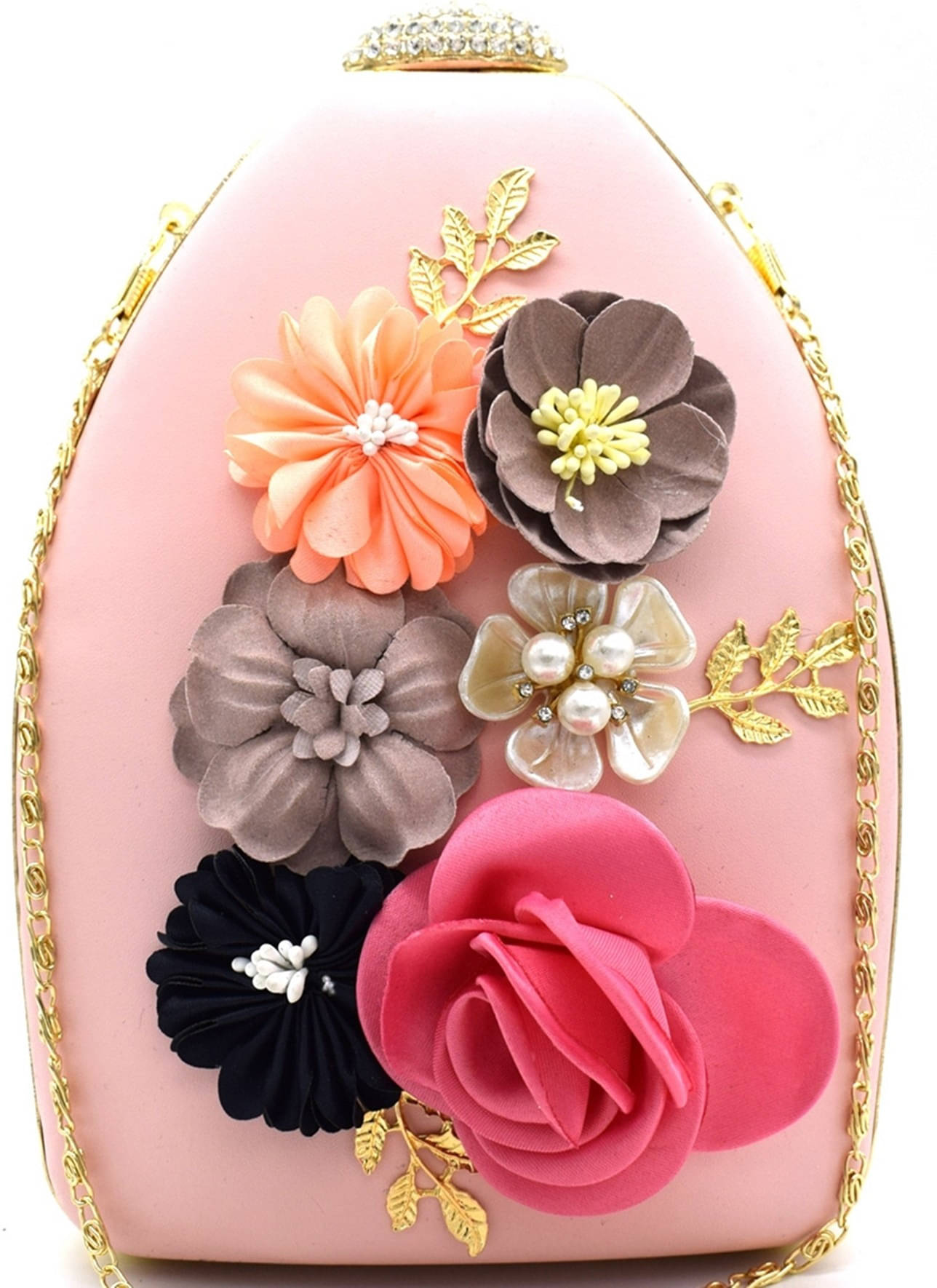     			Tooba Handicraft Pink Fabric Box Clutch