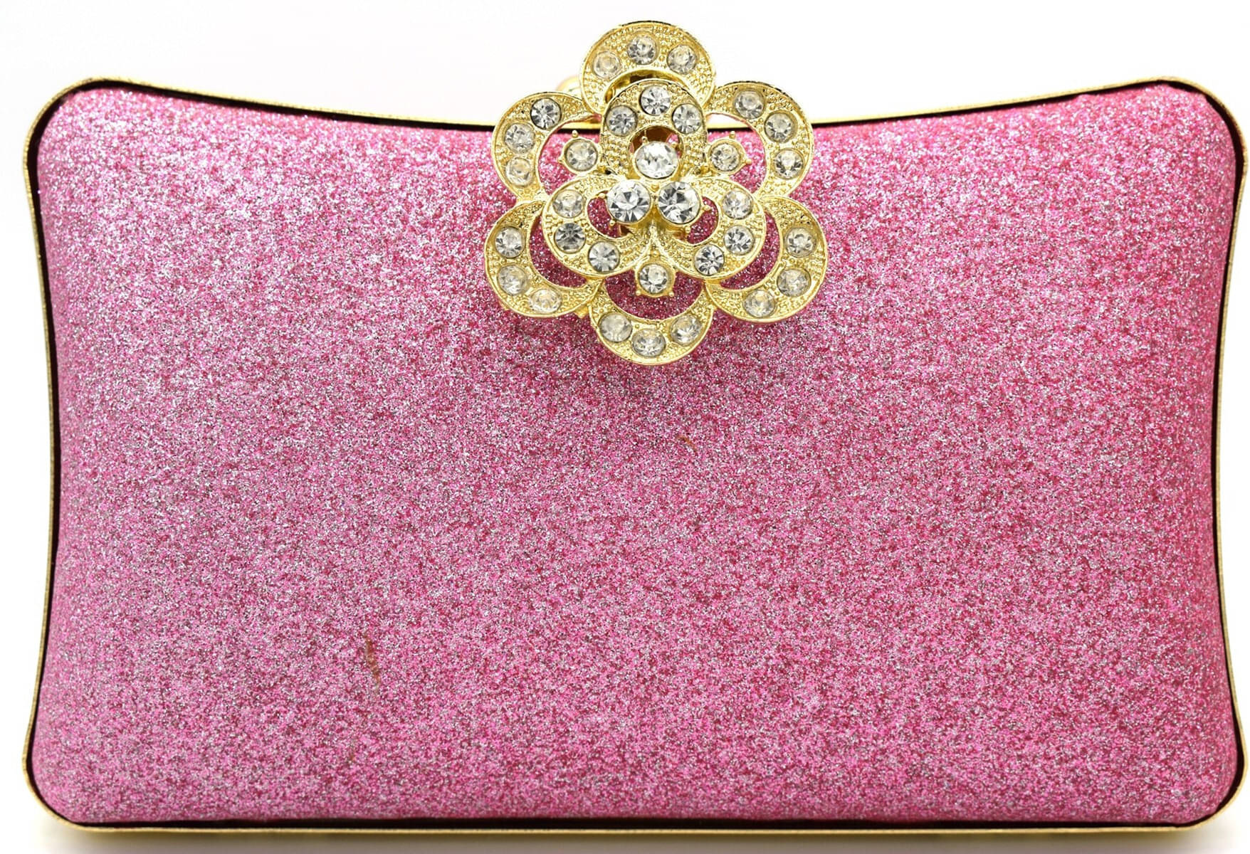     			Tooba Handicraft Pink Fabric Box Clutch