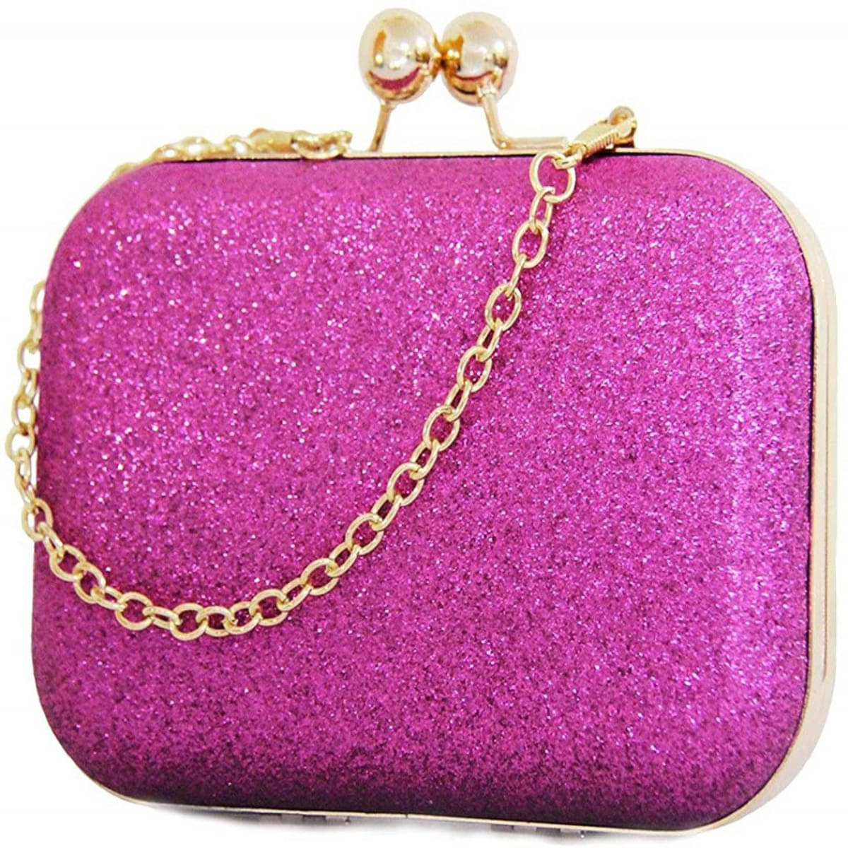     			Tooba Handicraft Purple Fabric Box Clutch