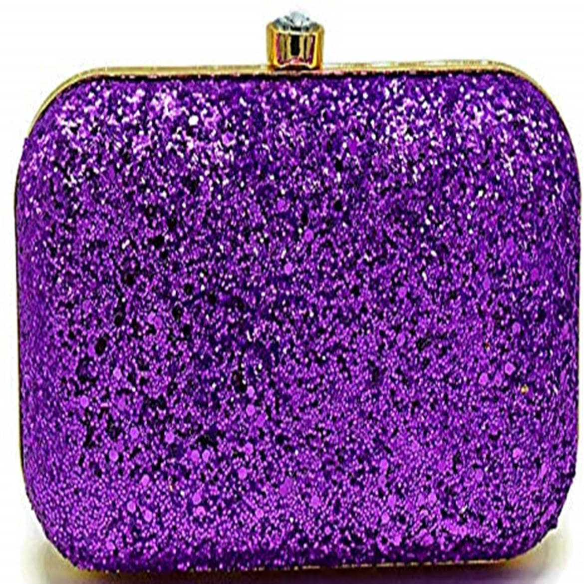     			Tooba Handicraft Purple Fabric Box Clutch