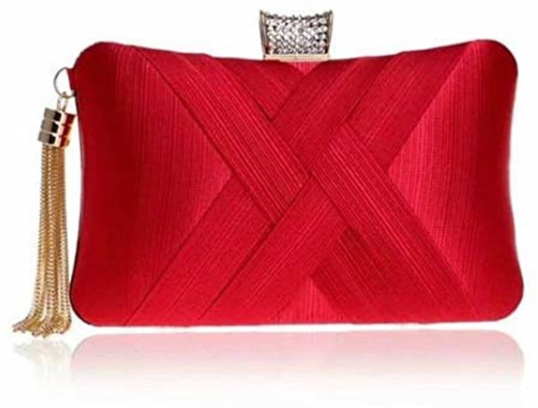     			Tooba Handicraft Red Fabric Box Clutch