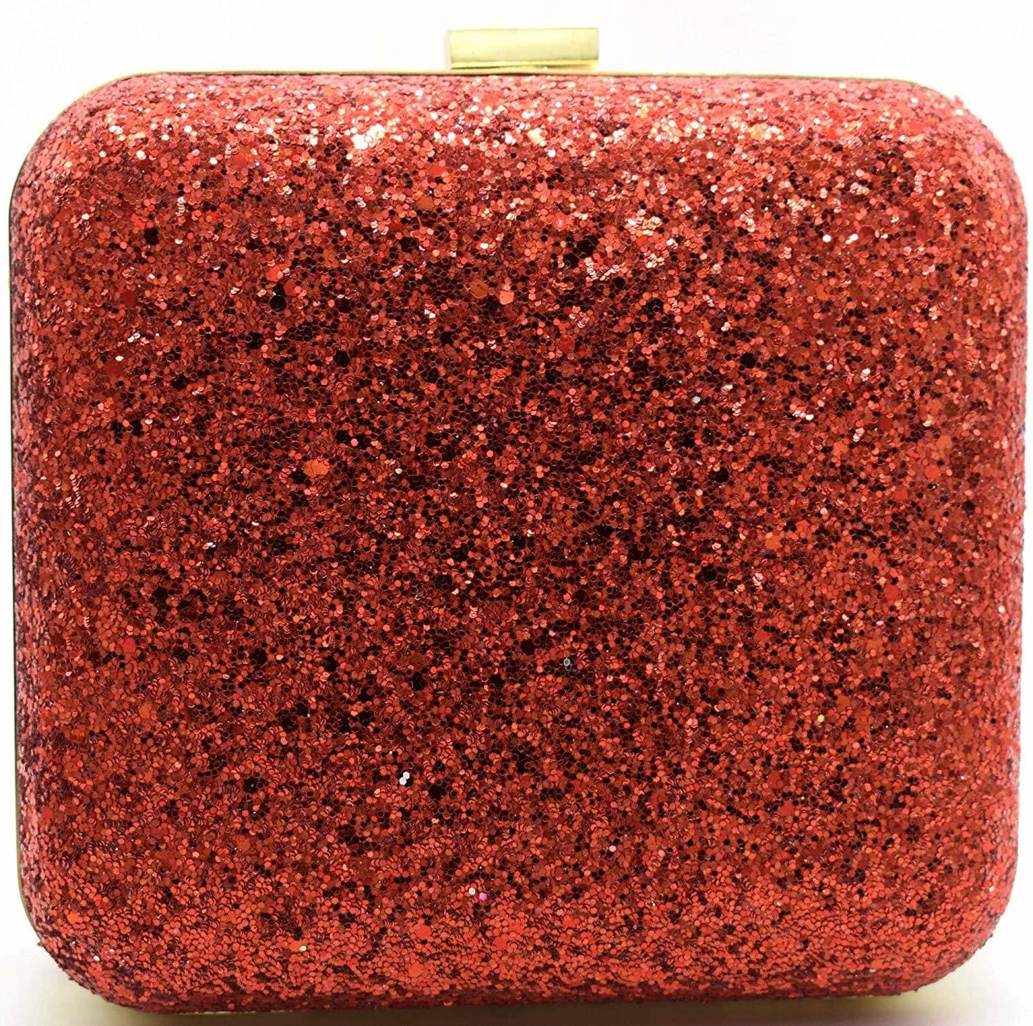     			Tooba Handicraft Red Fabric Box Clutch