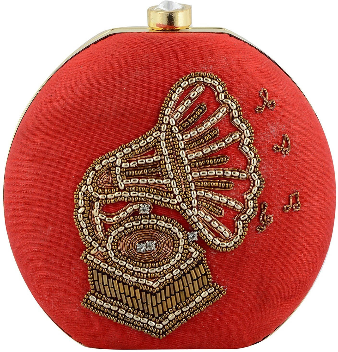     			Tooba Handicraft Red Fabric Box Clutch