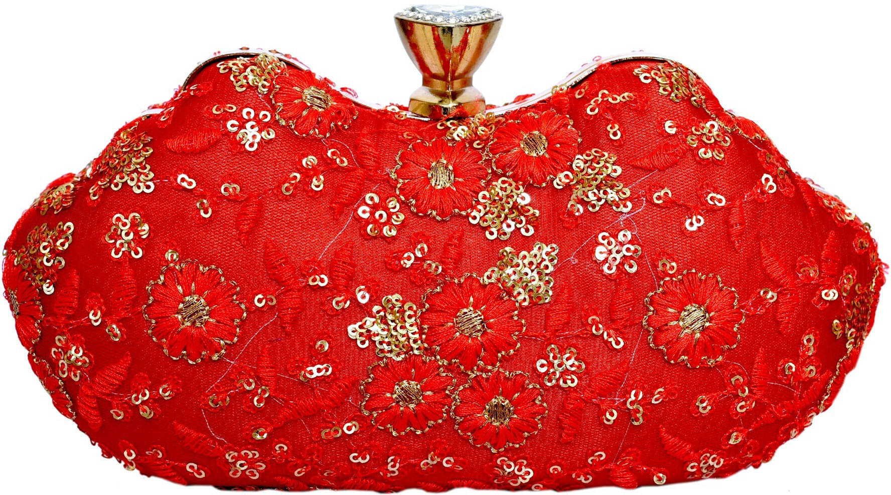     			Tooba Handicraft Red Fabric Box Clutch