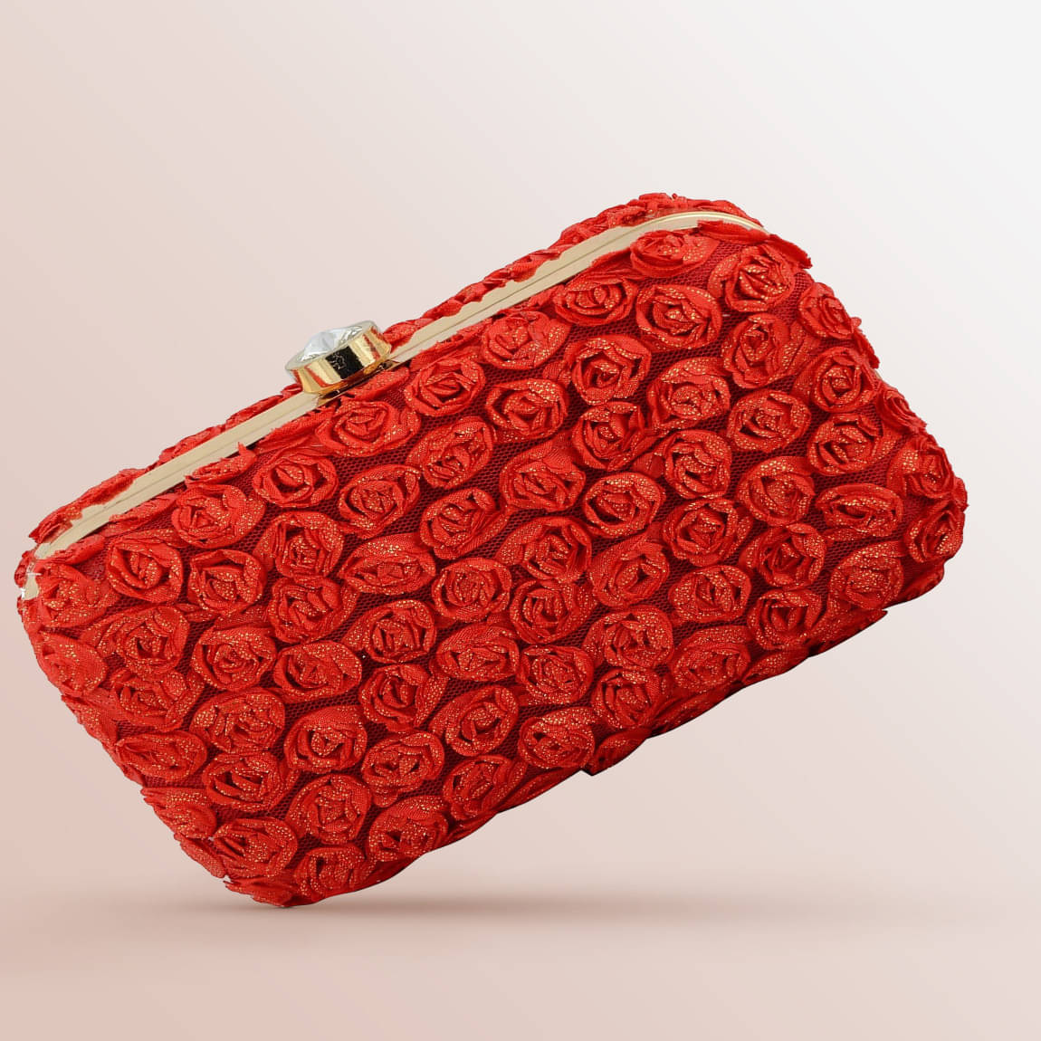     			Tooba Handicraft Red Fabric Box Clutch