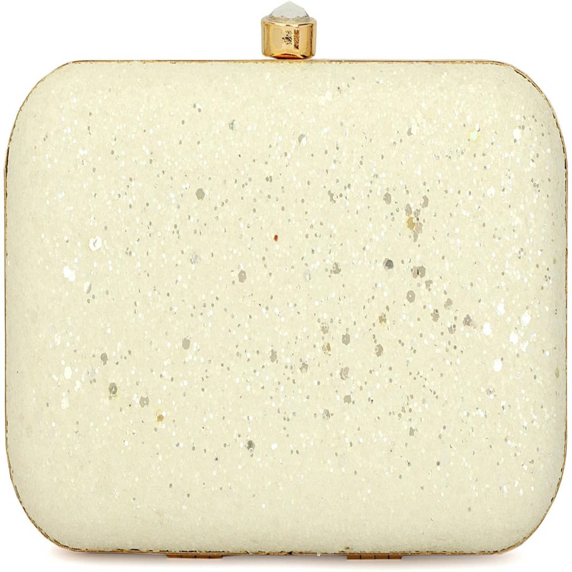     			Tooba Handicraft White Fabric Box Clutch