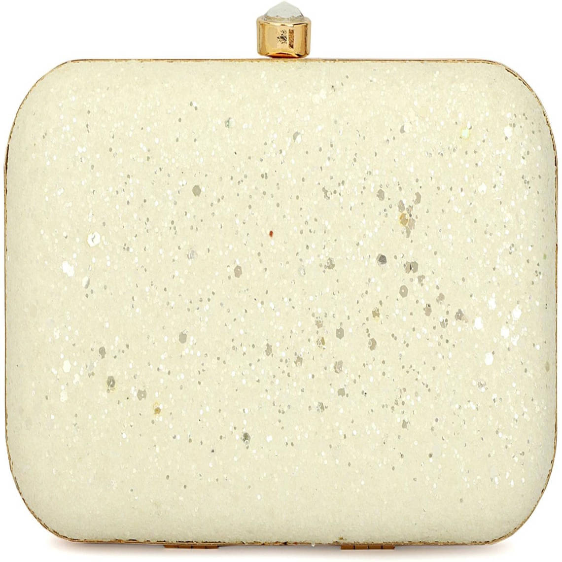     			Tooba Handicraft White Fabric Box Clutch
