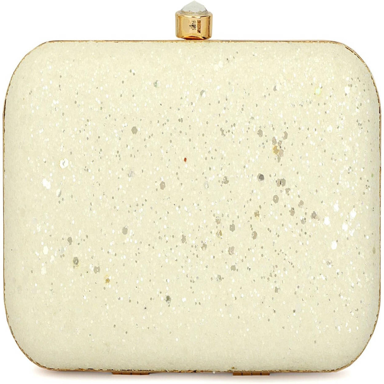     			Tooba Handicraft White Fabric Box Clutch