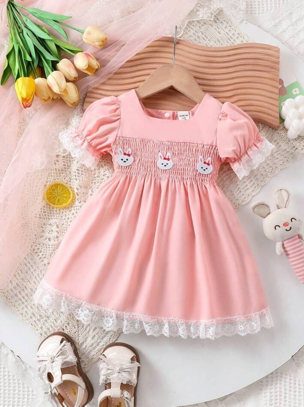     			UPTREND VESTURE Cotton Blend Dress For Baby Girls ( Pack of 1 , Orange )