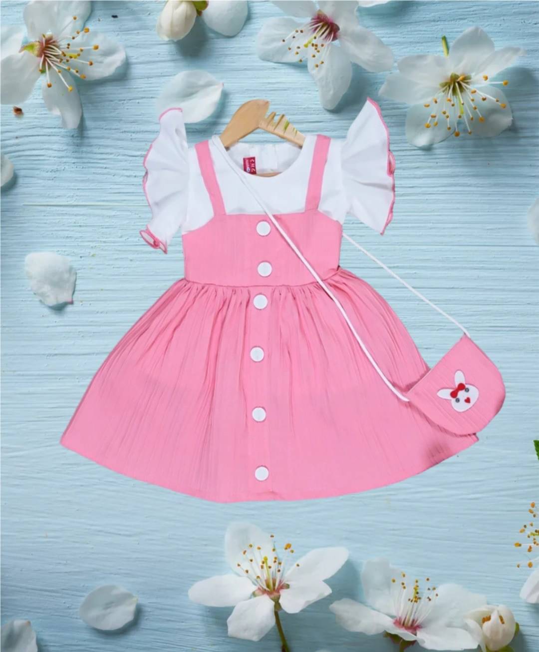 UPTREND VESTURE Cotton Blend Dress For Baby Girls ( Pack of 1 , Pink )     			UPTREND VESTURE Cotton Blend Dress For Baby Girls ( Pack of 1 , Pink )