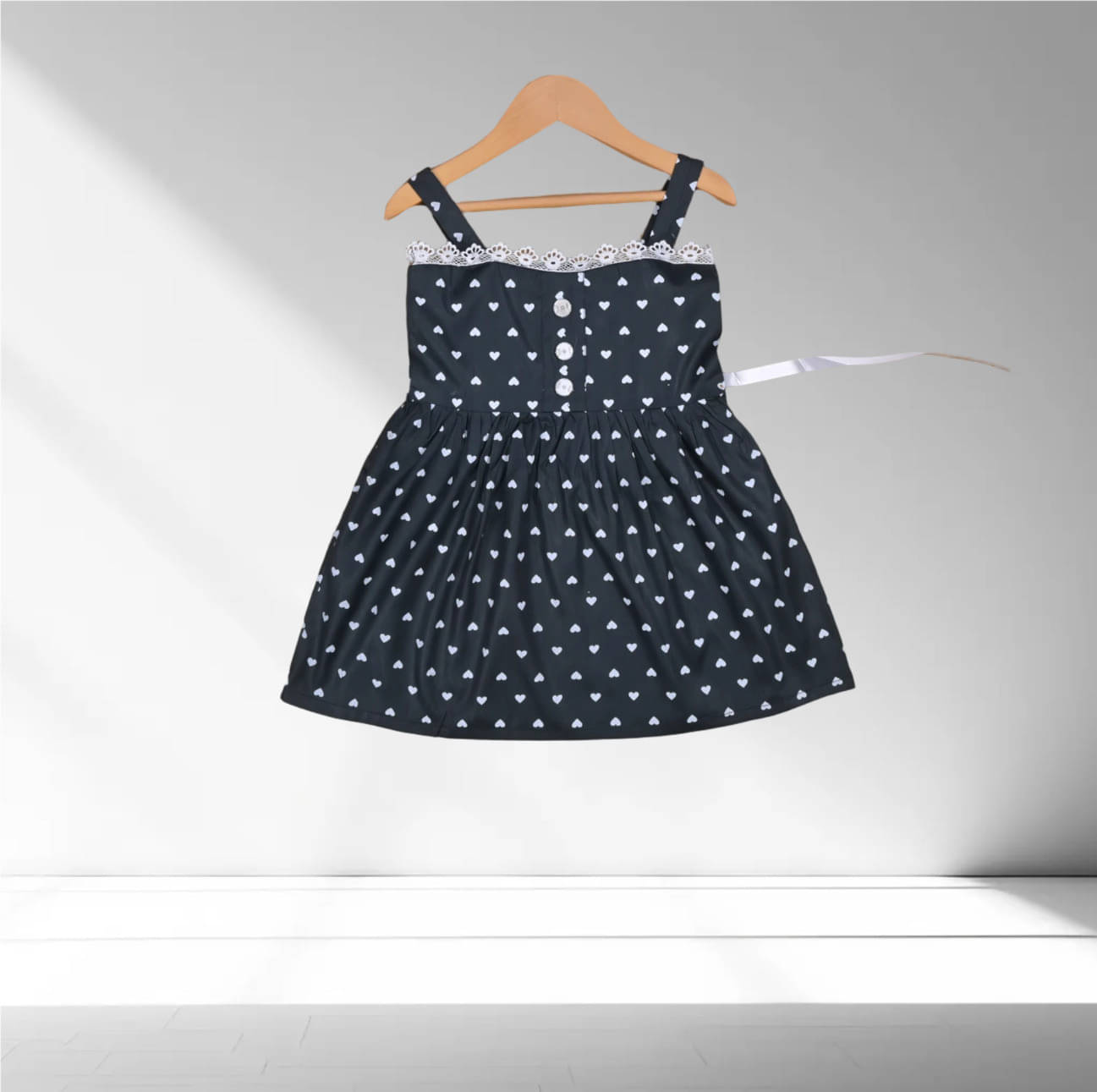    			UPTREND VESTURE Cotton Blend Dress For Baby Girls ( Pack of 1 , Black )