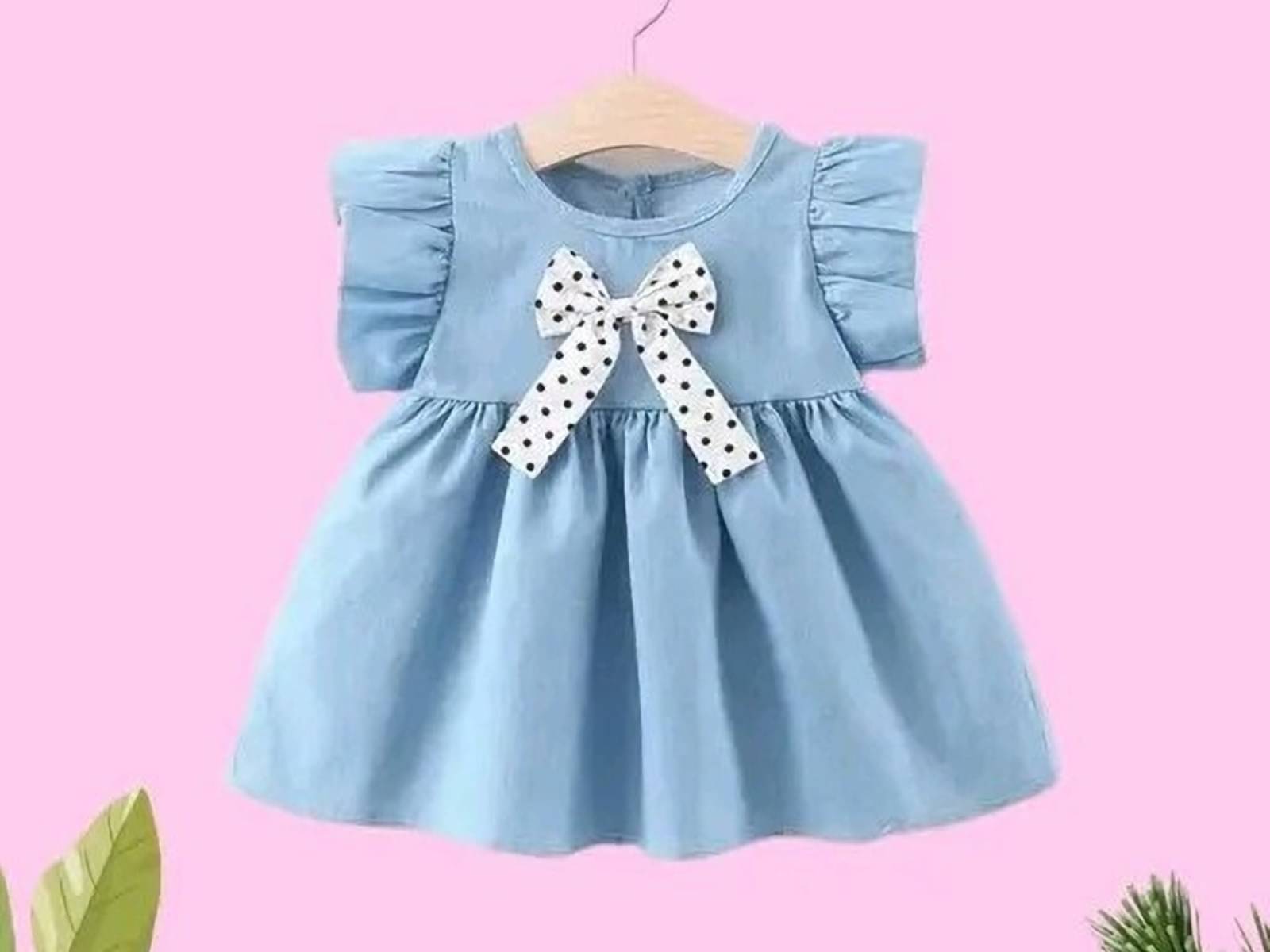     			UPTREND VESTURE Cotton Blend Dress For Baby Girls ( Pack of 1 , Blue )