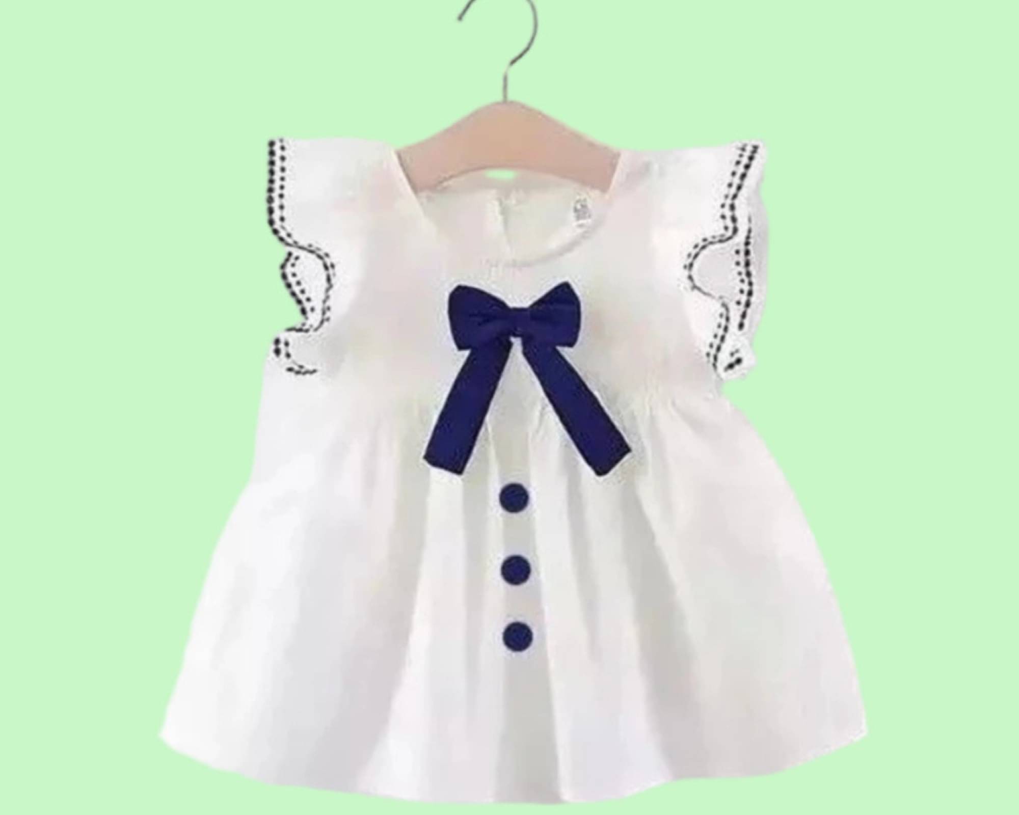     			UPTREND VESTURE Cotton Blend Dress For Baby Girls ( Pack of 1 , White )