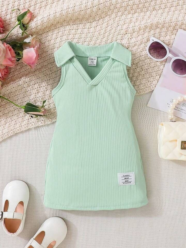     			UPTREND VESTURE Cotton Dress For Girls ( Pack of 1 , Light Green )