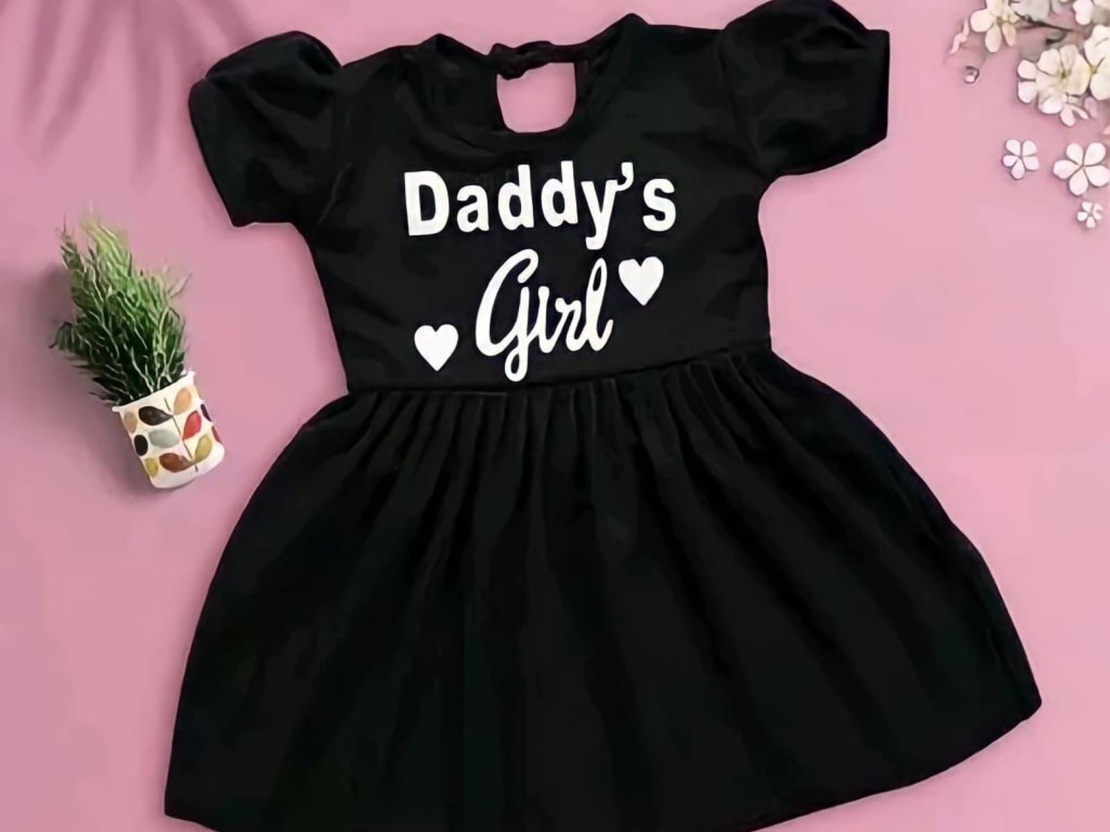     			UPTREND VESTURE Cotton Dress For Baby Girls ( Pack of 1 , Black )