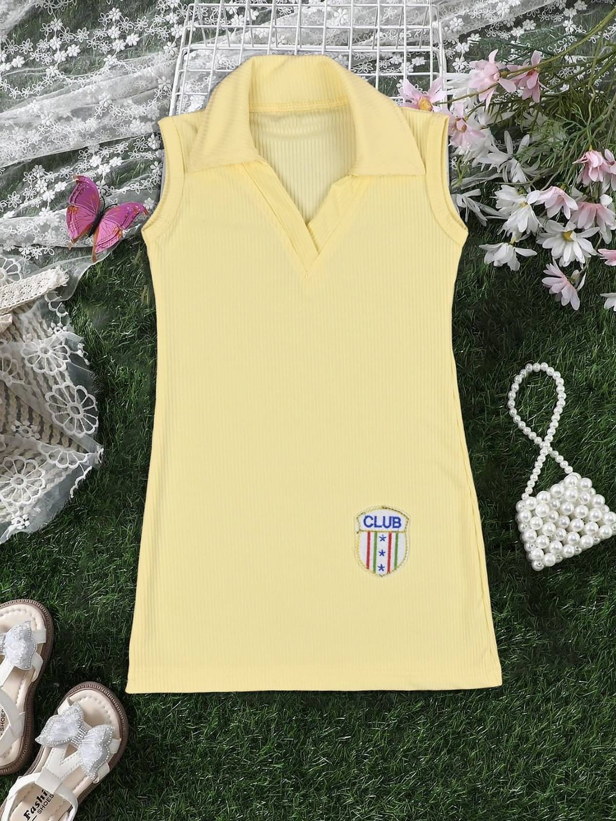 UPTREND VESTURE Crepe Dress For Baby Girls ( Pack of 1 , Yellow ) UPTREND VESTURE Crepe Dress For Baby Girls ( Pack of 1 , Yellow )