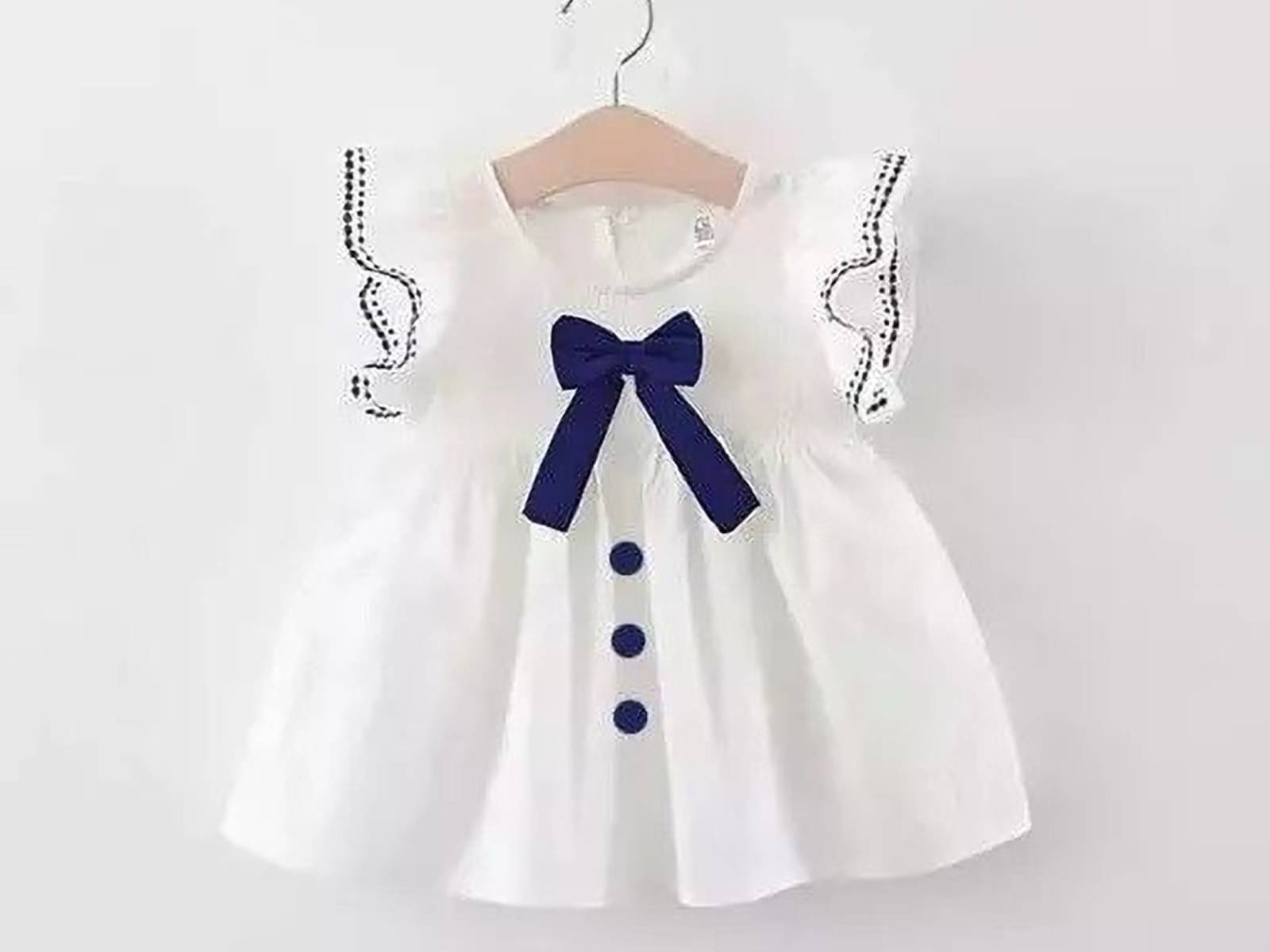    			UPTREND VESTURE Crepe Dress For Girls ( Pack of 1 , White )