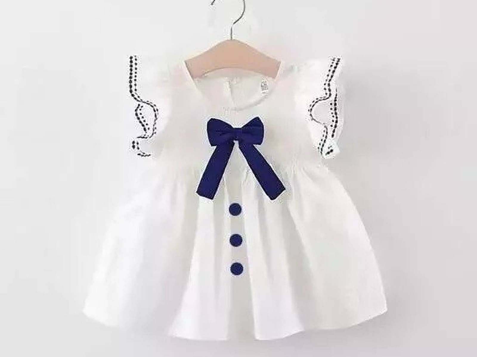     			UPTREND VESTURE Crepe Dress For Baby Girls ( Pack of 1 , White )