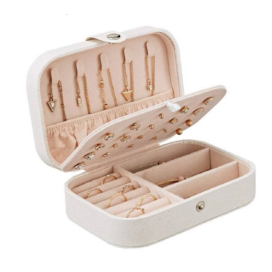     			VBE Fashion Jewellery Organisers Box PU Leather Storage Case for Rings, Earrings, Necklace Jewelry Organizer for Women Travel