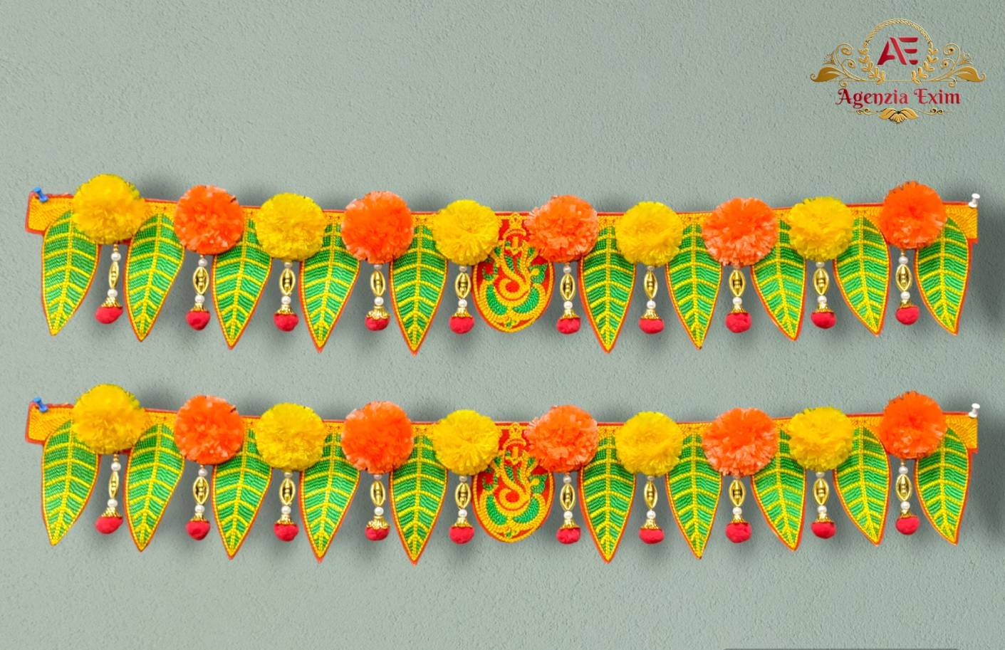 Agenzia Exim Pan Toran With Artificial Marigold Flower Door Diwali Toran For Home Decor. (Pack of 2) Agenzia Exim Pan Toran With Artificial Marigold Flower Door Diwali Toran For Home Decor. (Pack of 2)
