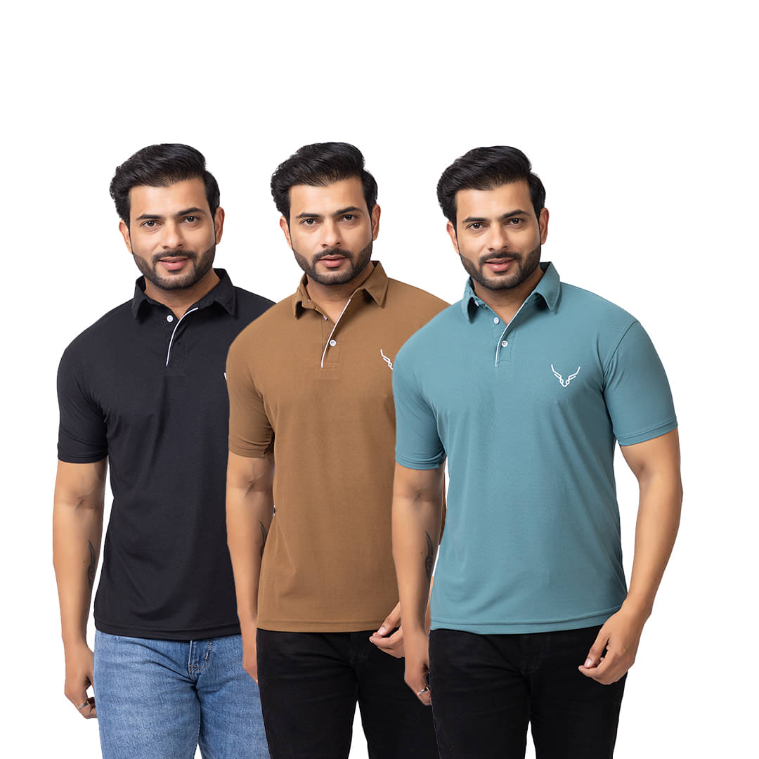 BUFFARO Men Cotton Regular Fit Solid Polo T Shirt ( Multicolor8 ) BUFFARO Men Cotton Regular Fit Solid Polo T Shirt ( Multicolor8 )