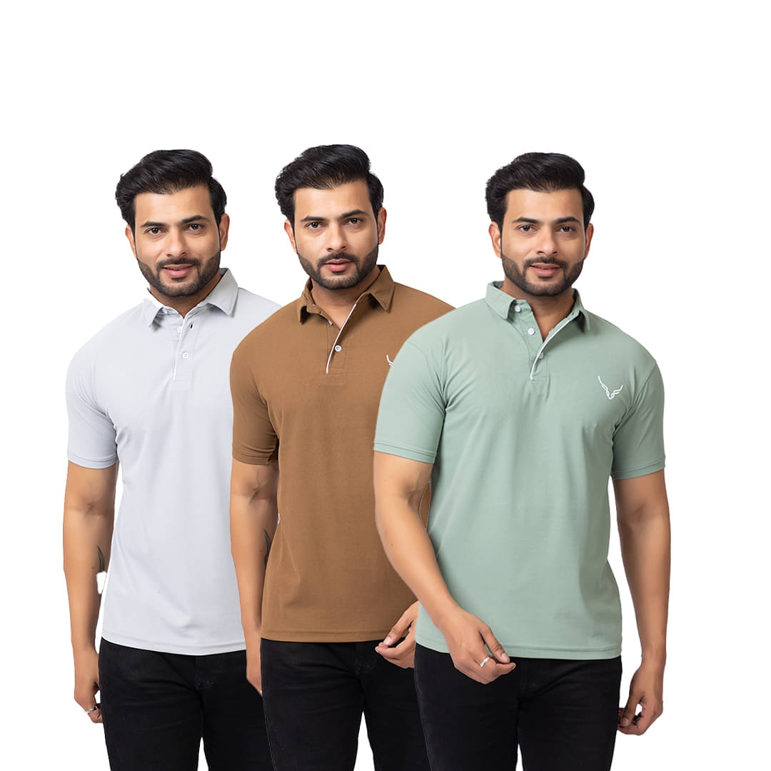     			BUFFARO Men Cotton Regular Fit Solid Polo T Shirt ( Multicolor12 )