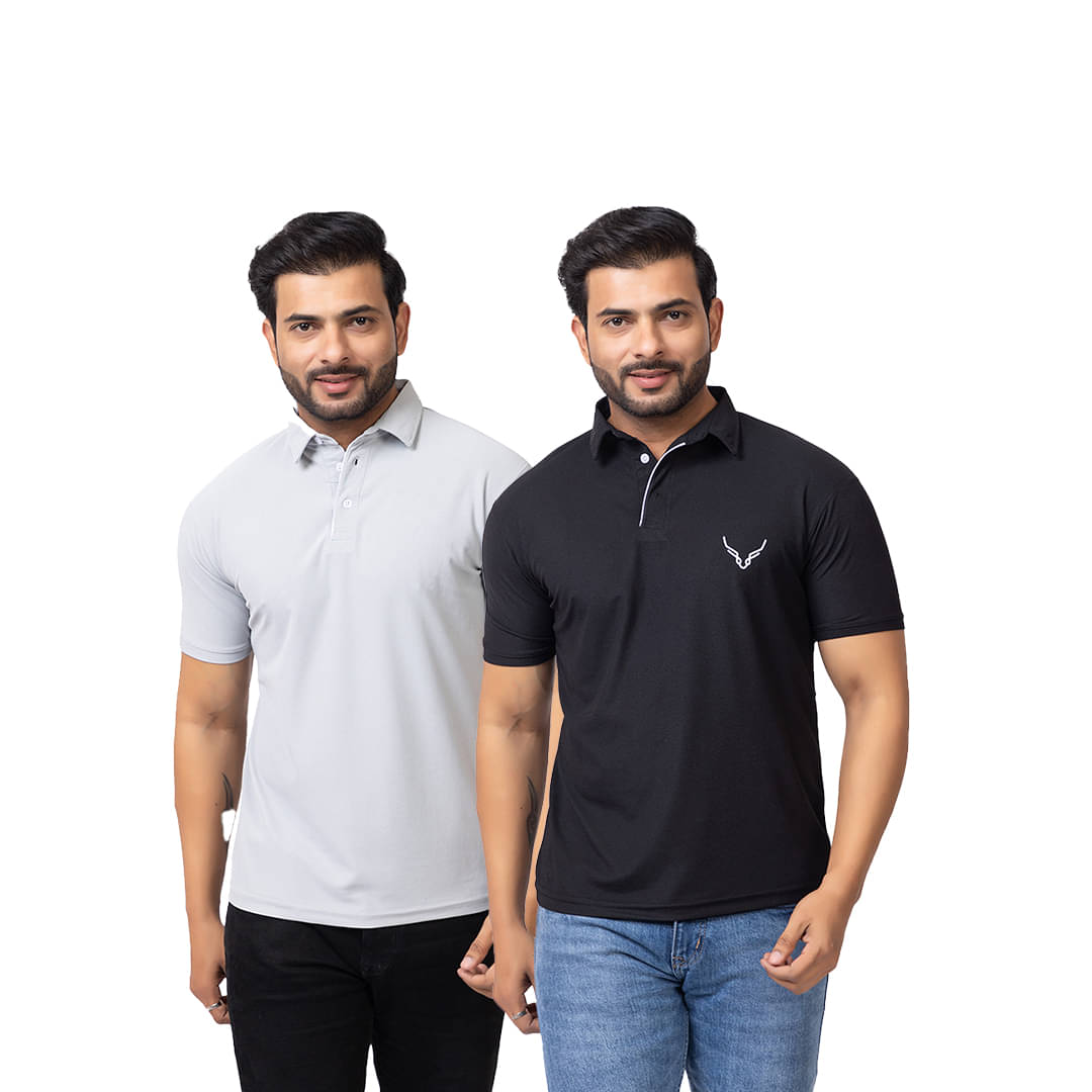 BUFFARO Men Cotton Regular Fit Solid Polo T Shirt ( Multicolor2 ) BUFFARO Men Cotton Regular Fit Solid Polo T Shirt ( Multicolor2 )