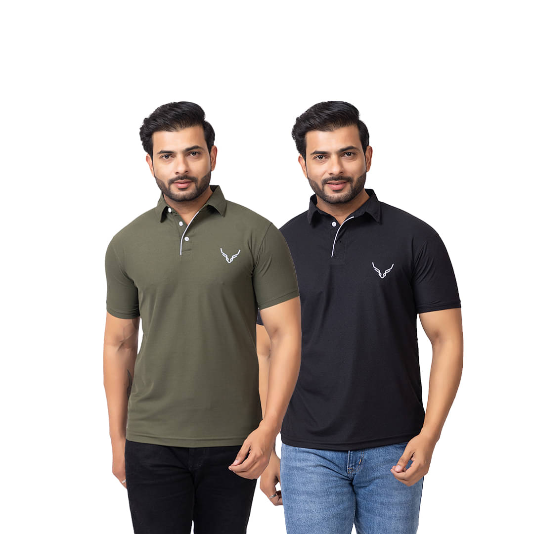     			BUFFARO Men Cotton Regular Fit Solid Polo T Shirt ( Multicolor5 )