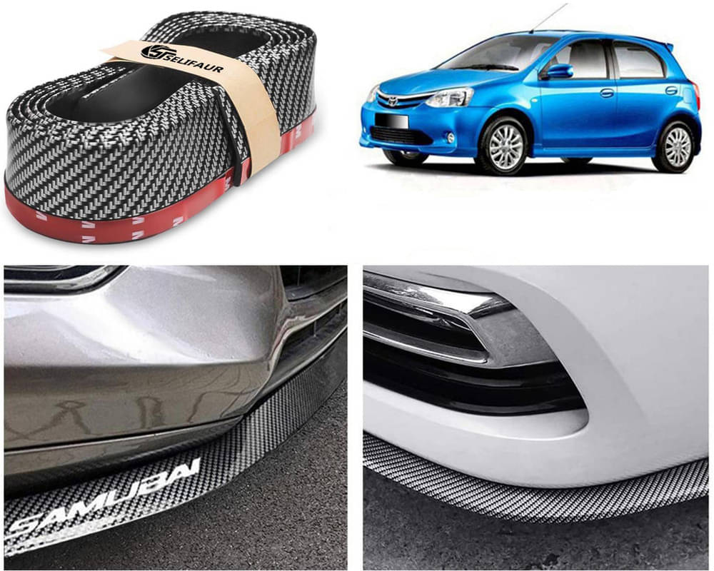 Car Front Bumper Protector Lip | Car Samurai Bumper Protector | Black Car Body Kit Bumper Lip Side Skirt Rubber Compatible For Etios Liva Car Front Bumper Protector Lip | Car Samurai Bumper Protector | Black Car Body Kit Bumper Lip Side Skirt Rubber Compatible For Etios Liva