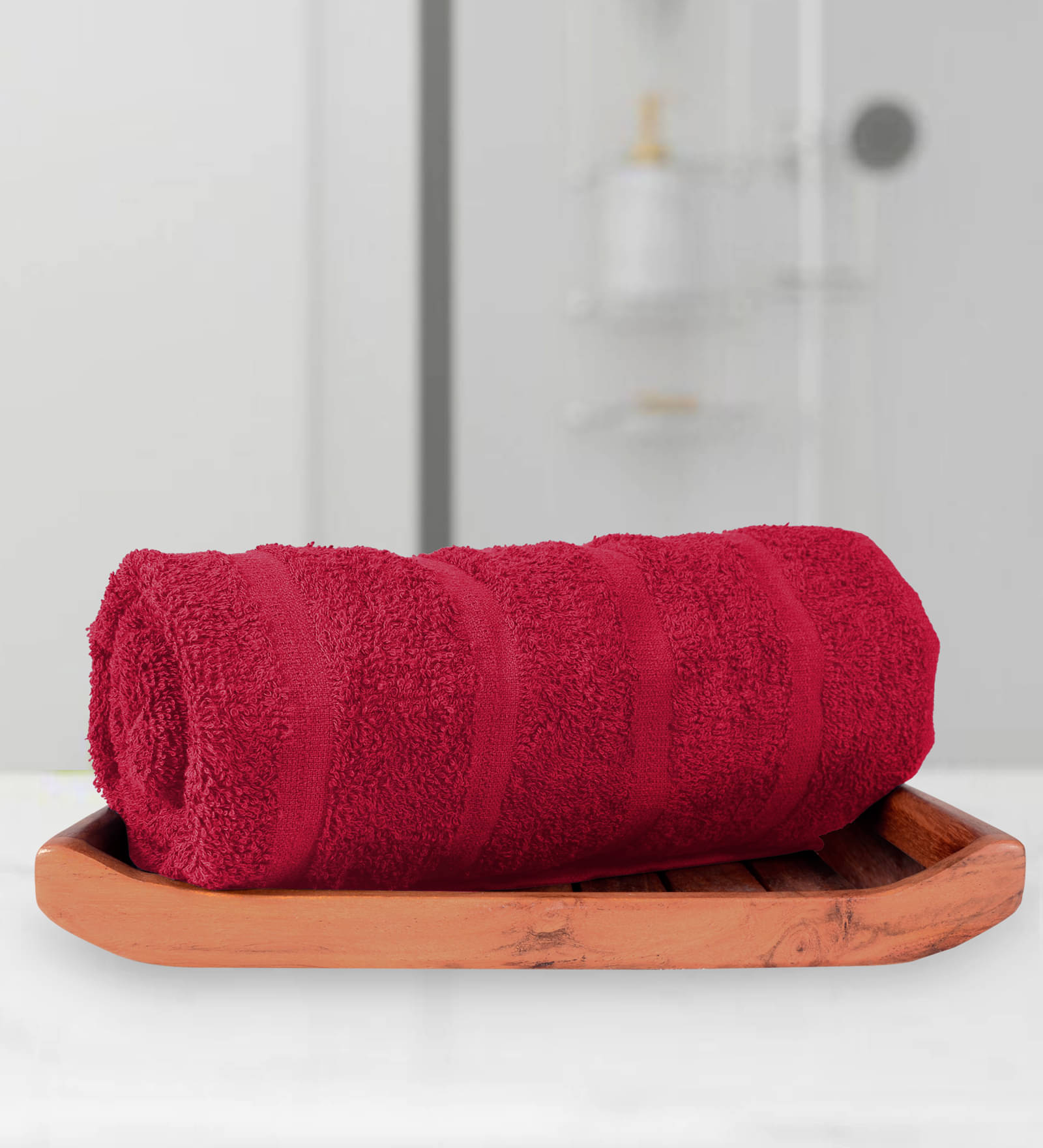     			DIVINE CASA Pack of 1 Cotton Below 300 -GSM Bath Towel ( Red )