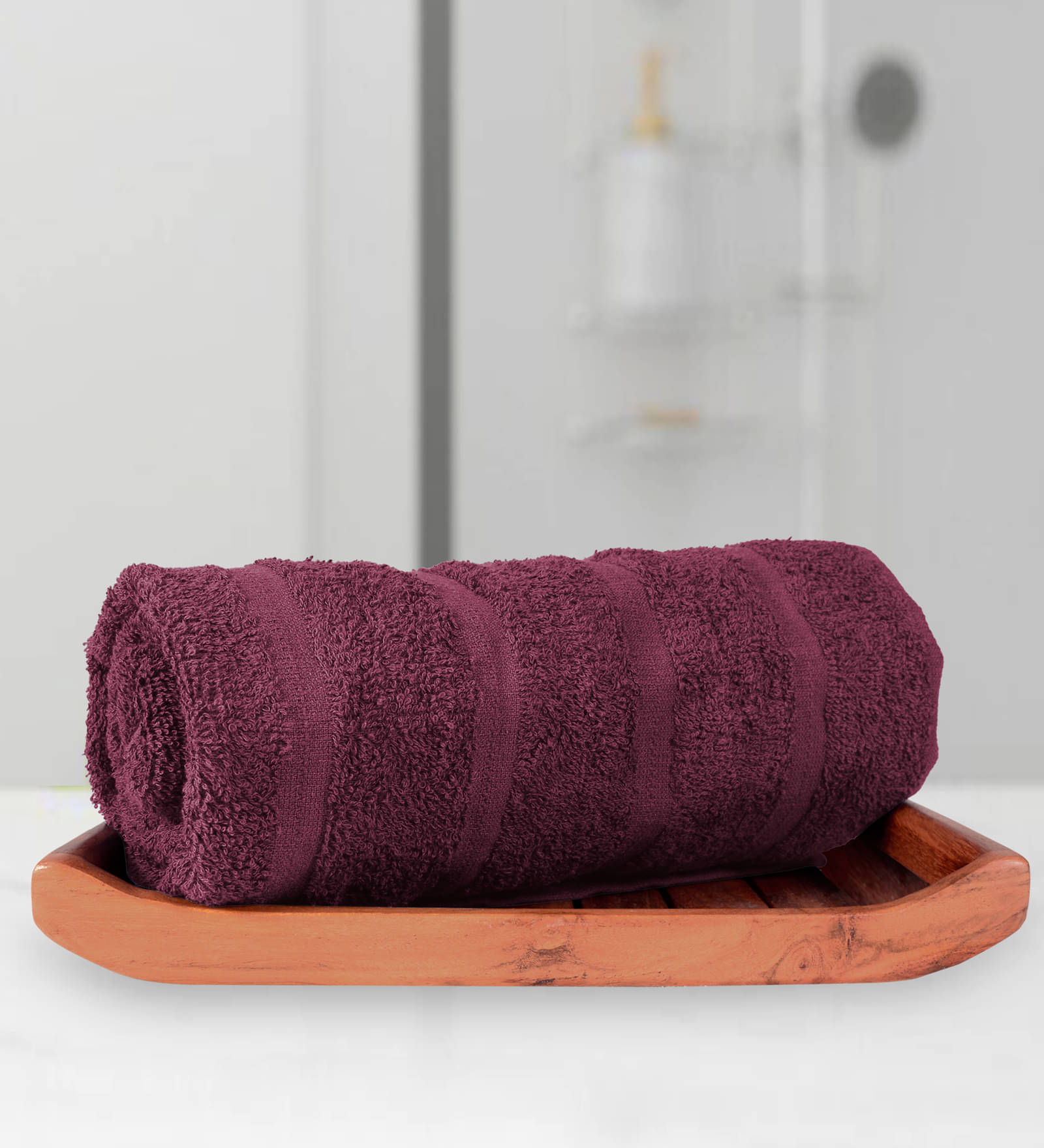     			DIVINE CASA Pack of 1 Cotton Below 300 -GSM Bath Towel ( Maroon )