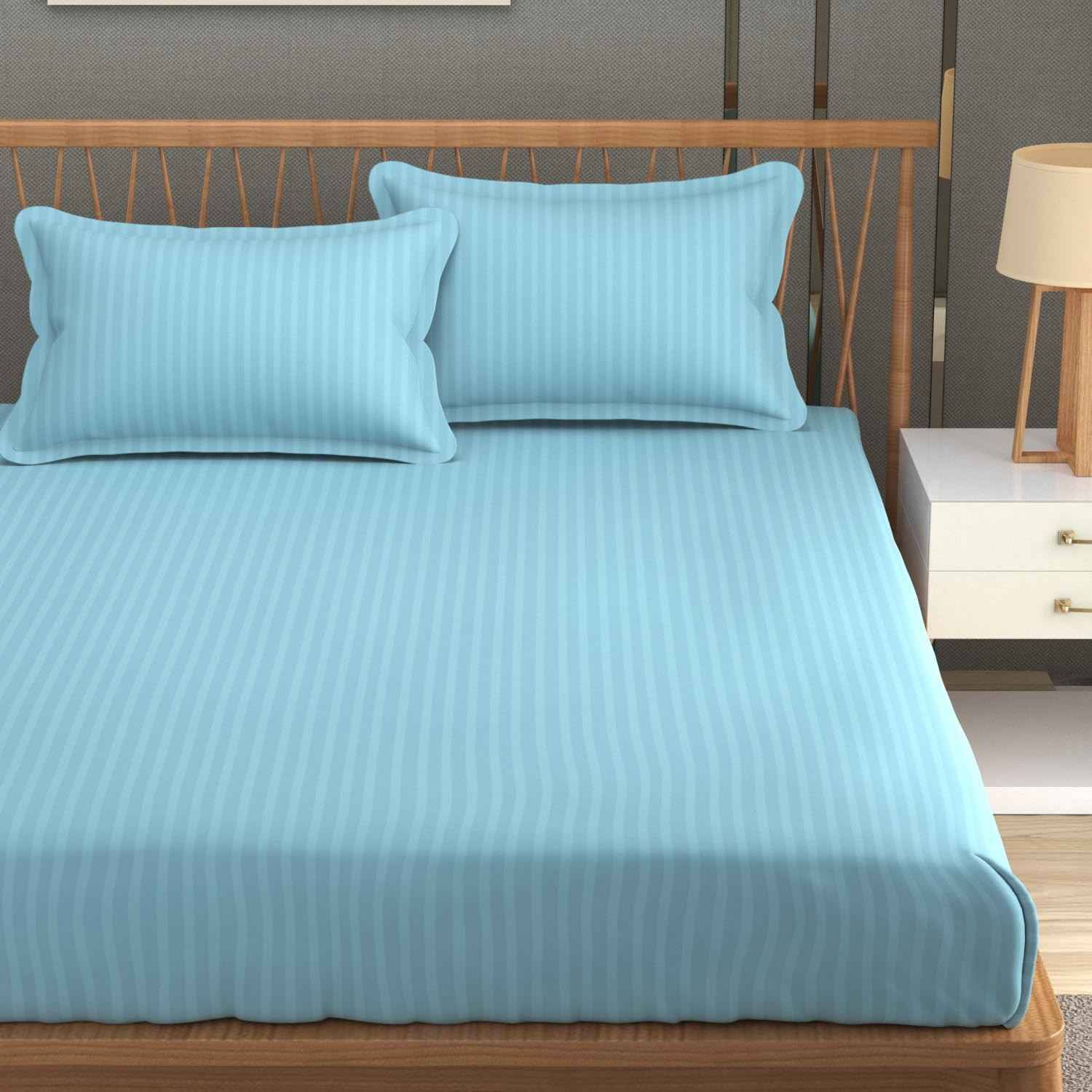 DOMES FAB Satin 1 Double Bedsheet with 2 Pillow Covers ( Blue ) DOMES FAB Satin 1 Double Bedsheet with 2 Pillow Covers ( Blue )