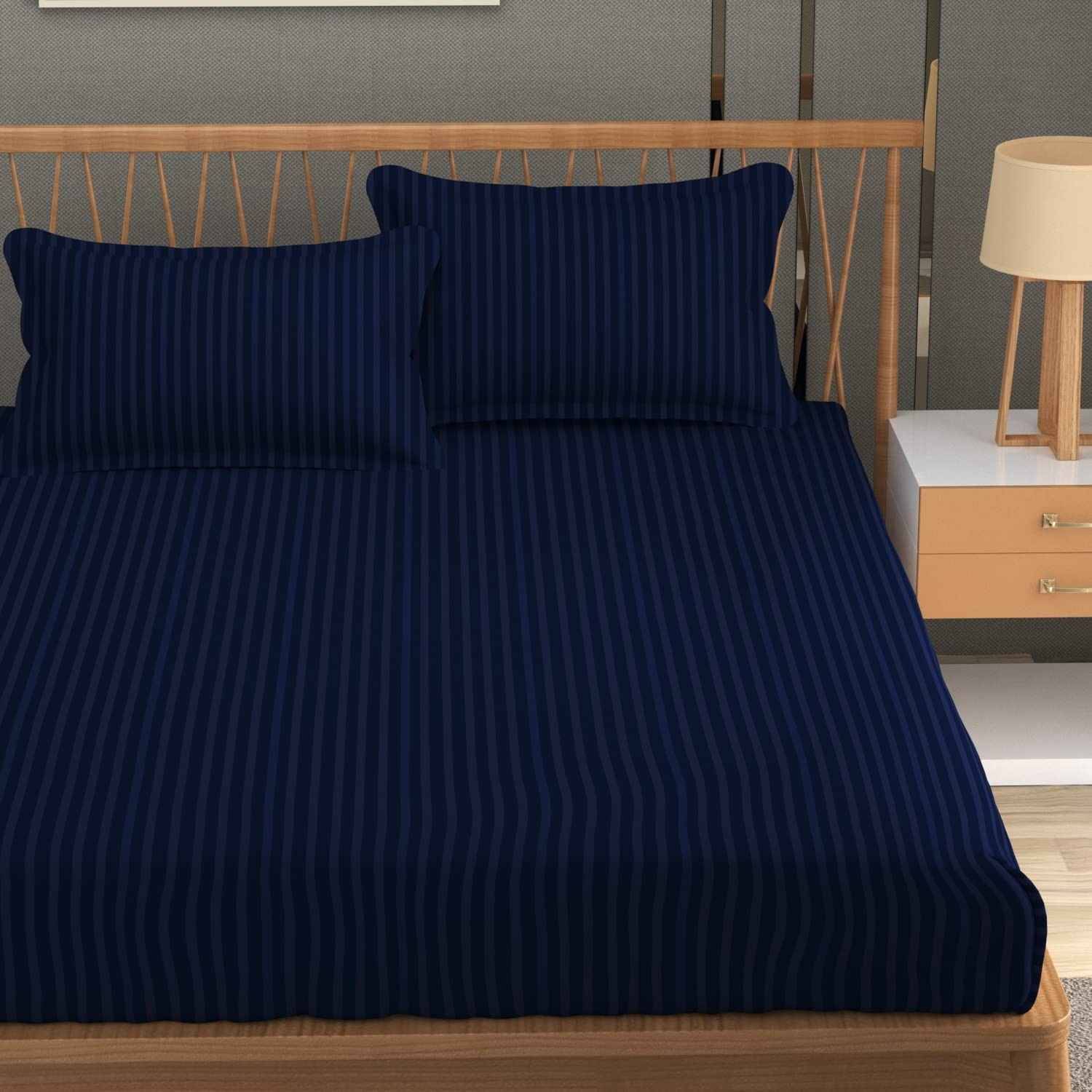 DOMES FAB Satin 1 Double Bedsheet with 2 Pillow Covers ( Blue ) DOMES FAB Satin 1 Double Bedsheet with 2 Pillow Covers ( Blue )