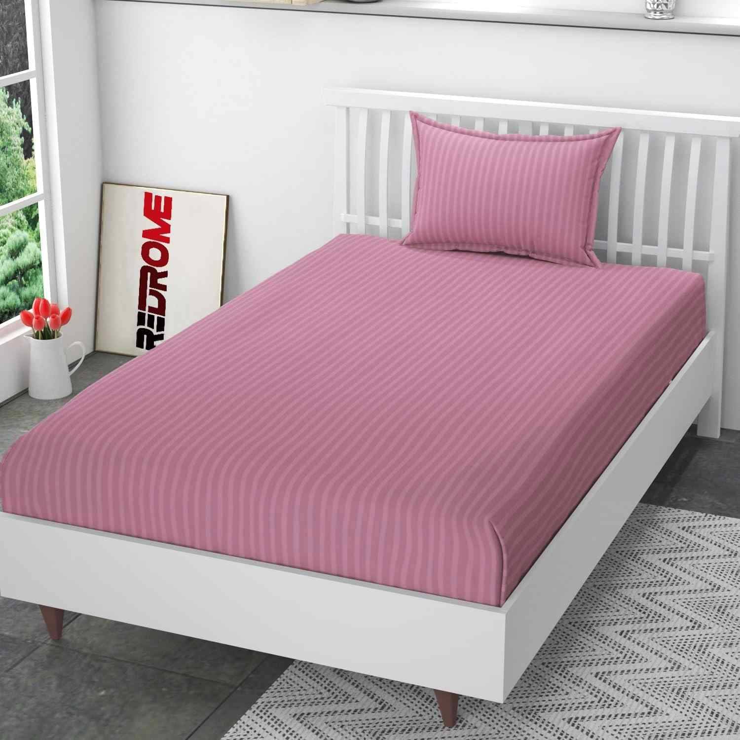 DOMES FAB Satin 1 Single Bedsheet with 1 Pillow Cover ( Pink ) DOMES FAB Satin 1 Single Bedsheet with 1 Pillow Cover ( Pink )