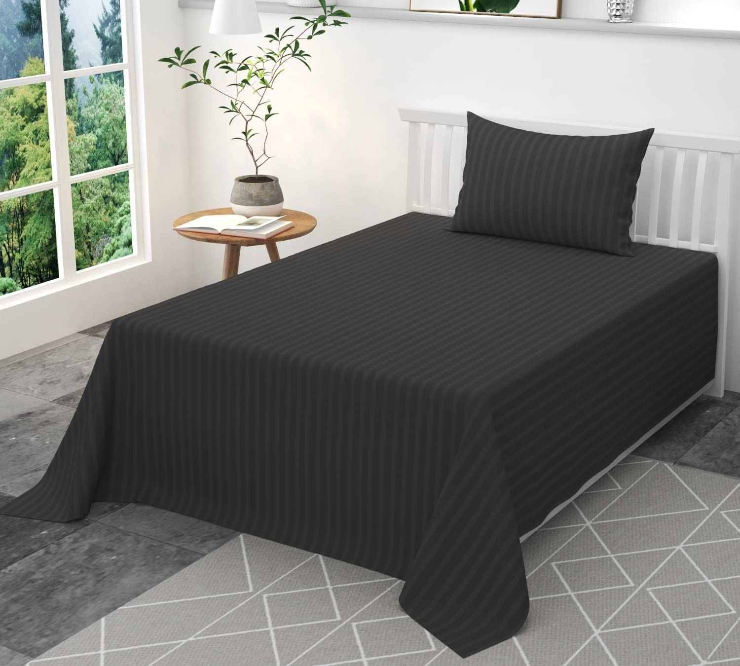 DOMES FAB Satin 1 Single Bedsheet with 1 Pillow Cover ( Grey )     			DOMES FAB Satin 1 Single Bedsheet with 1 Pillow Cover ( Grey )