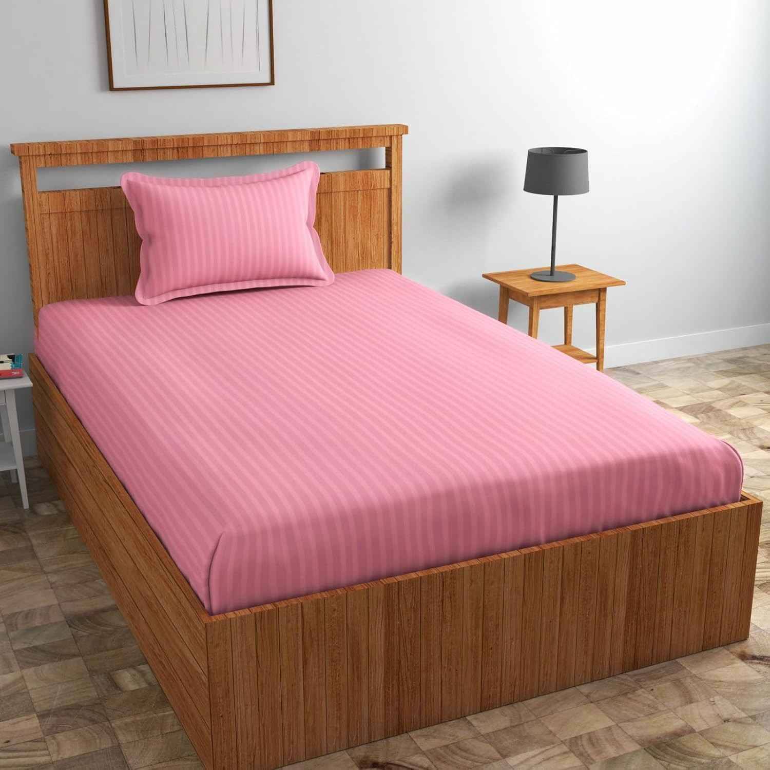 DOMES FAB Satin 1 Single Bedsheet with 1 Pillow Cover ( Pink ) DOMES FAB Satin 1 Single Bedsheet with 1 Pillow Cover ( Pink )