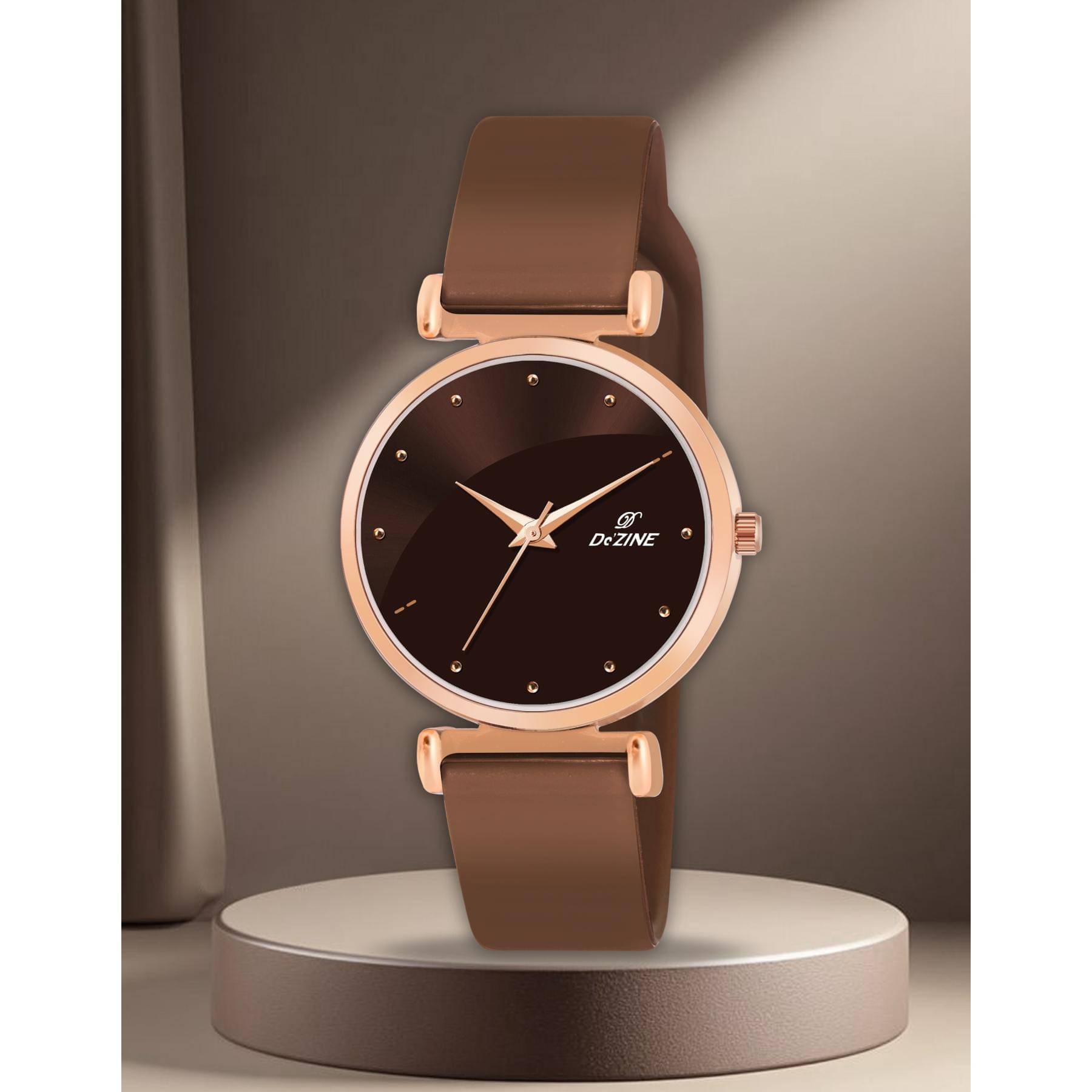     			Dezine Brown Silicon Analog Womens Watch