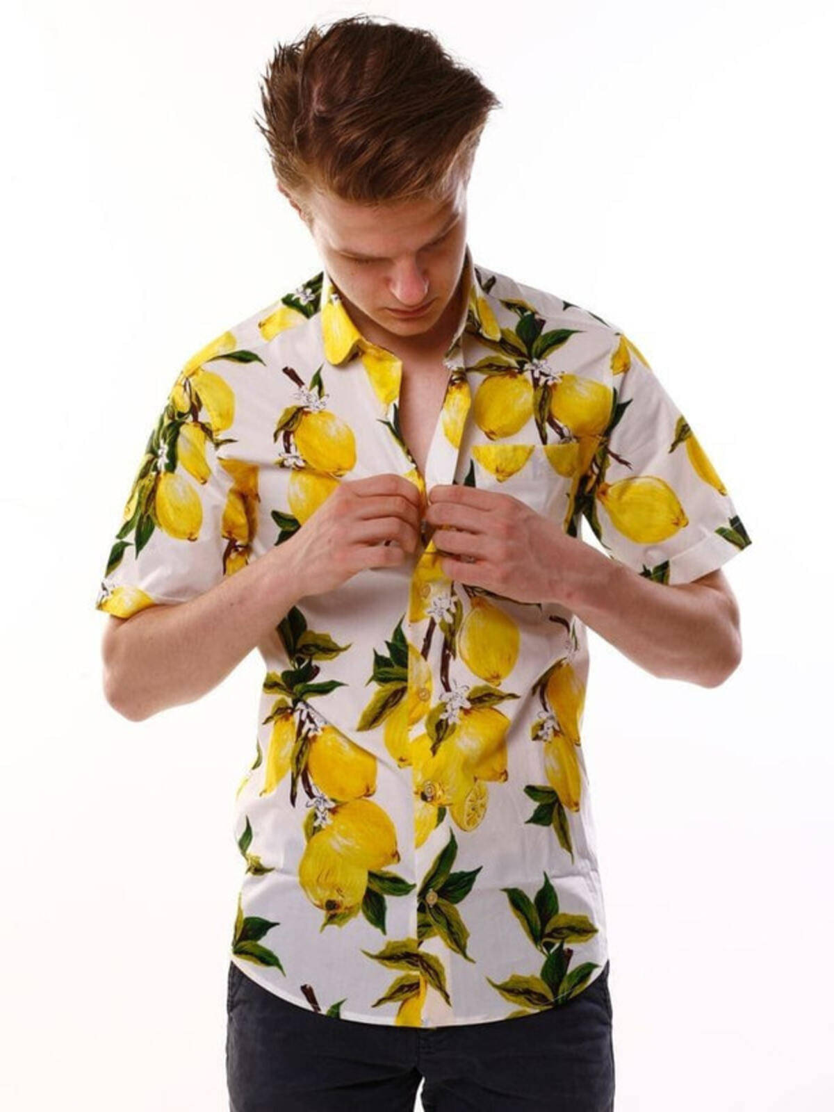     			FLIRTY SOUL Polyester Regular Fit Printed Half Sleeves Men's Casual Shirt - Yellow ( Pack of 1 )