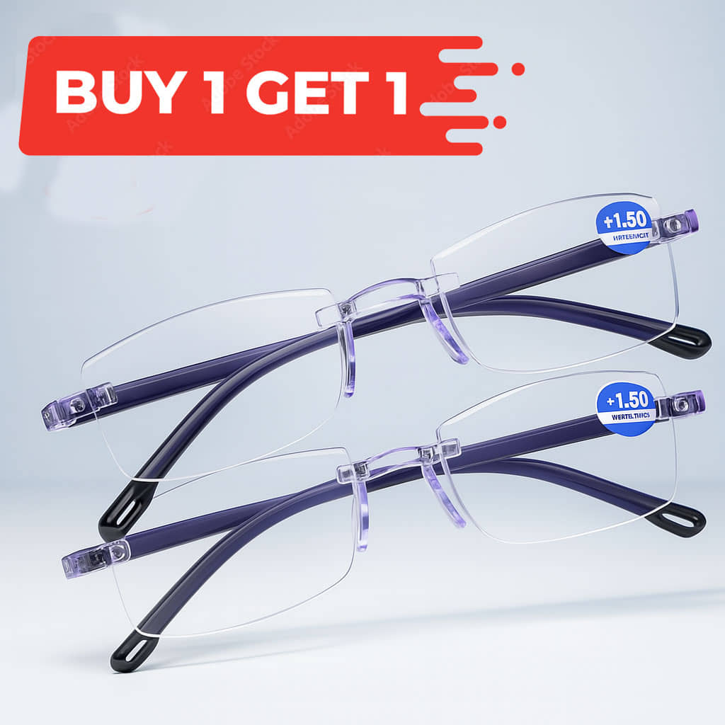 Fadiso Fashion Round Rimless Reading Glasses